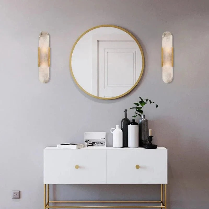 Modern Marble Look Dimmable LED Wall Sconce | Sconiva