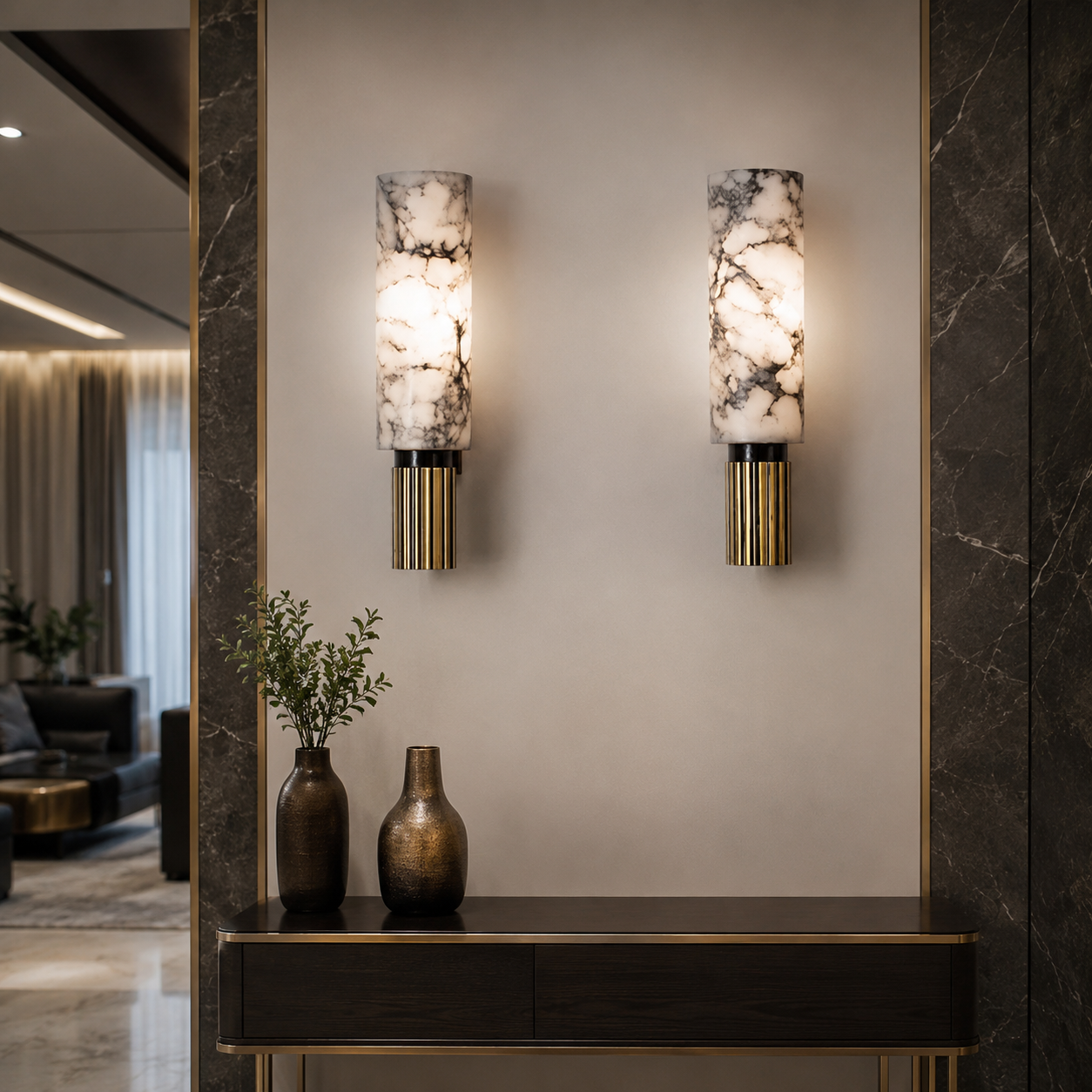 Modern Marble Stone LED Wall Light for Interiors | Marvelle