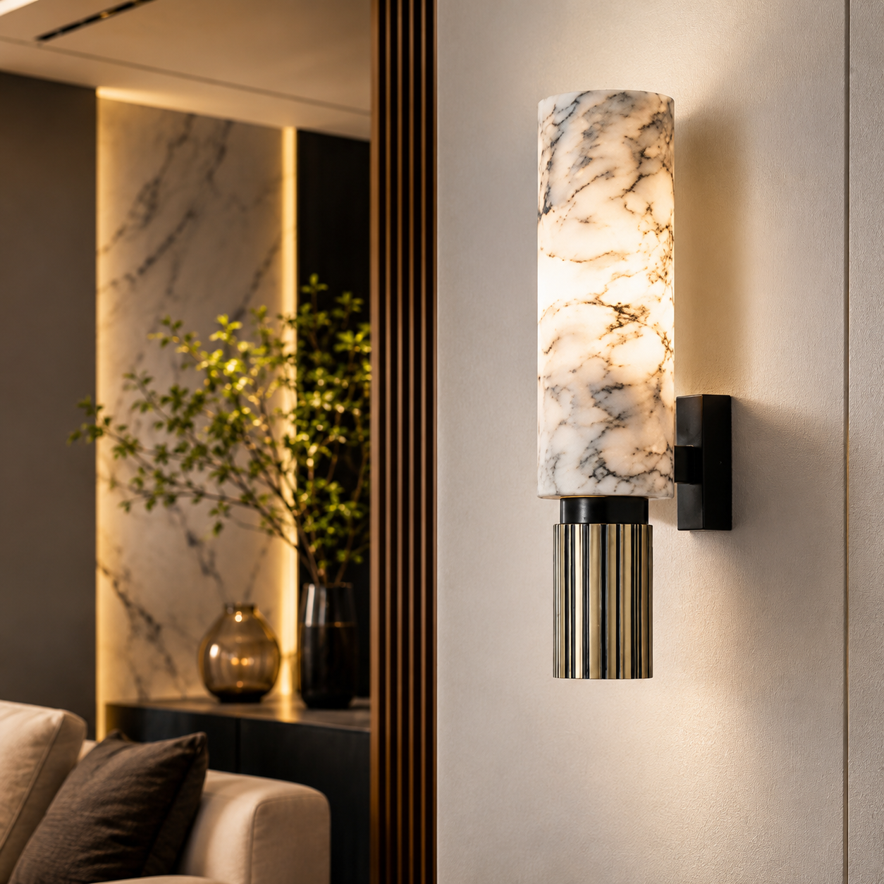 Modern Marble Stone LED Wall Light for Interiors | Marvelle