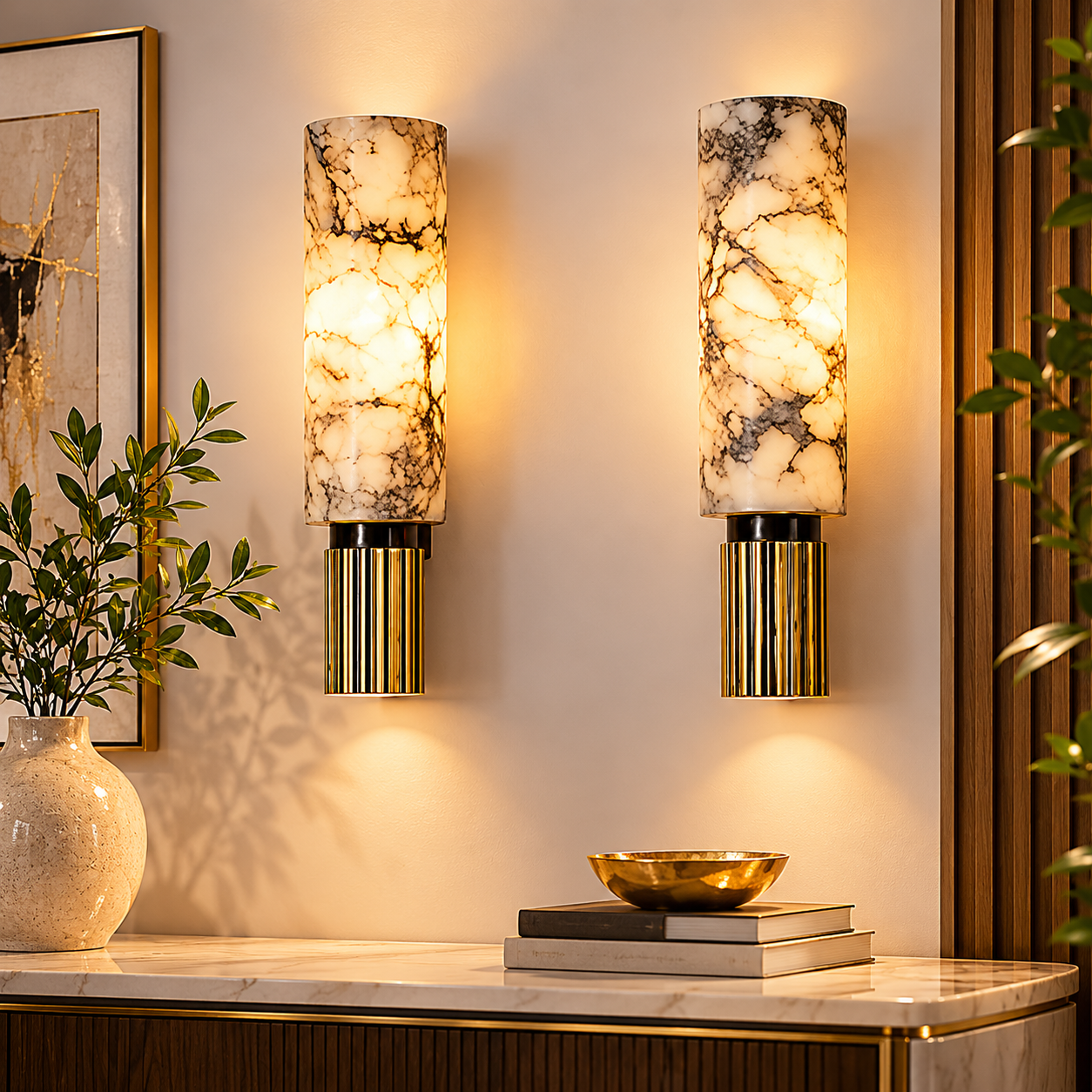 Modern Marble Stone LED Wall Light for Interiors | Marvelle