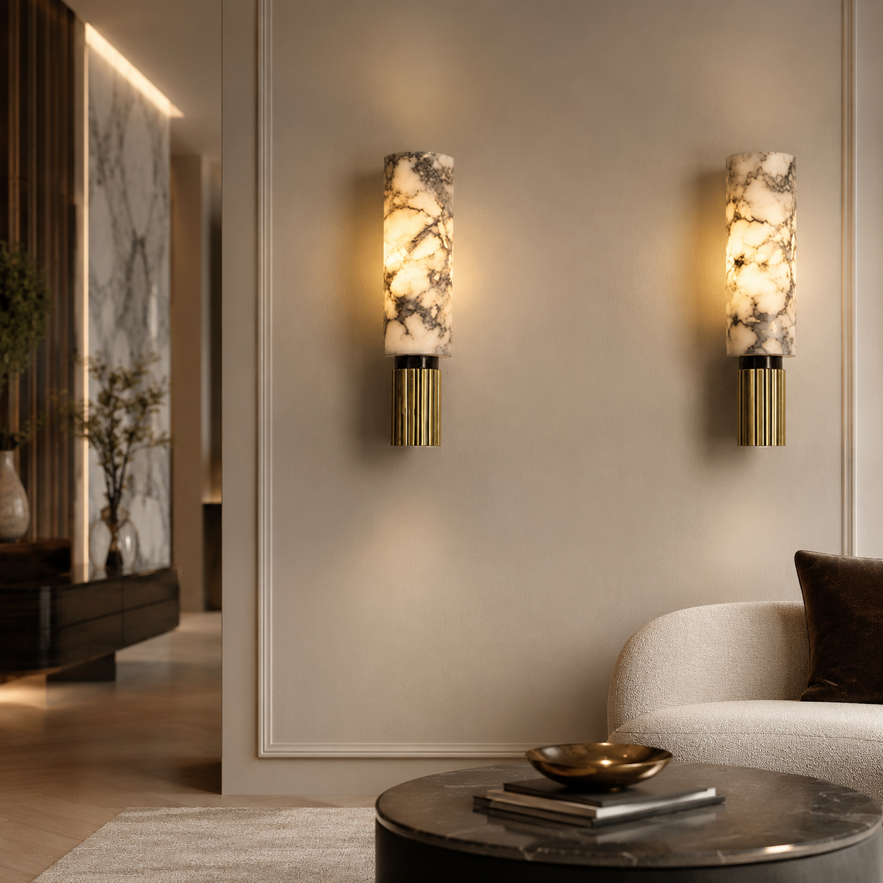Modern Marble Stone LED Wall Light for Interiors | Marvelle