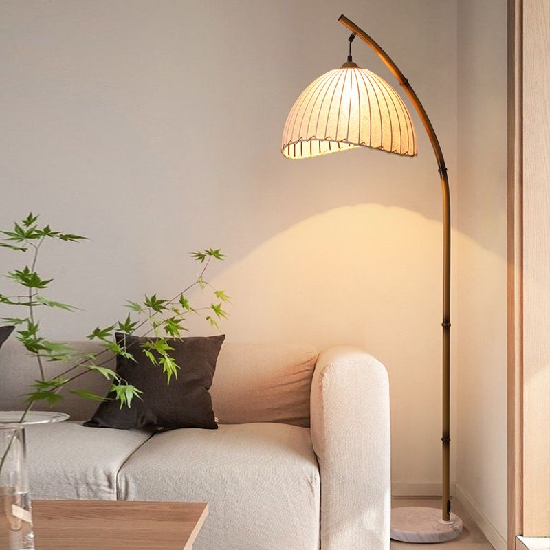 Modern Metal Arc Floor Lamp With Fabric Shade Lighting | Lanviro