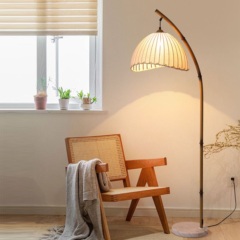 Modern Metal Arc Floor Lamp With Fabric Shade Lighting | Lanviro