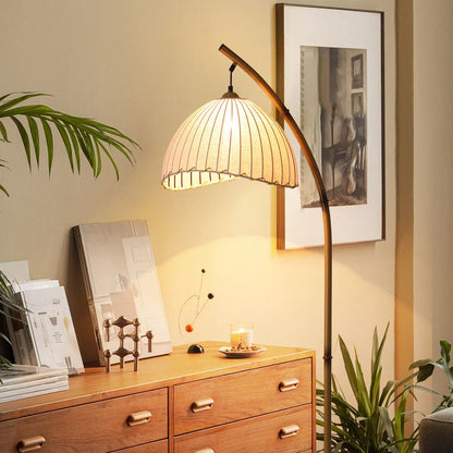 Modern Metal Arc Floor Lamp With Fabric Shade Lighting | Lanviro