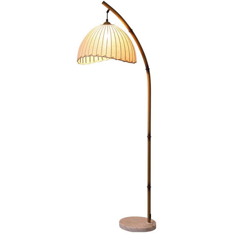 Modern Metal Arc Floor Lamp With Fabric Shade Lighting | Lanviro