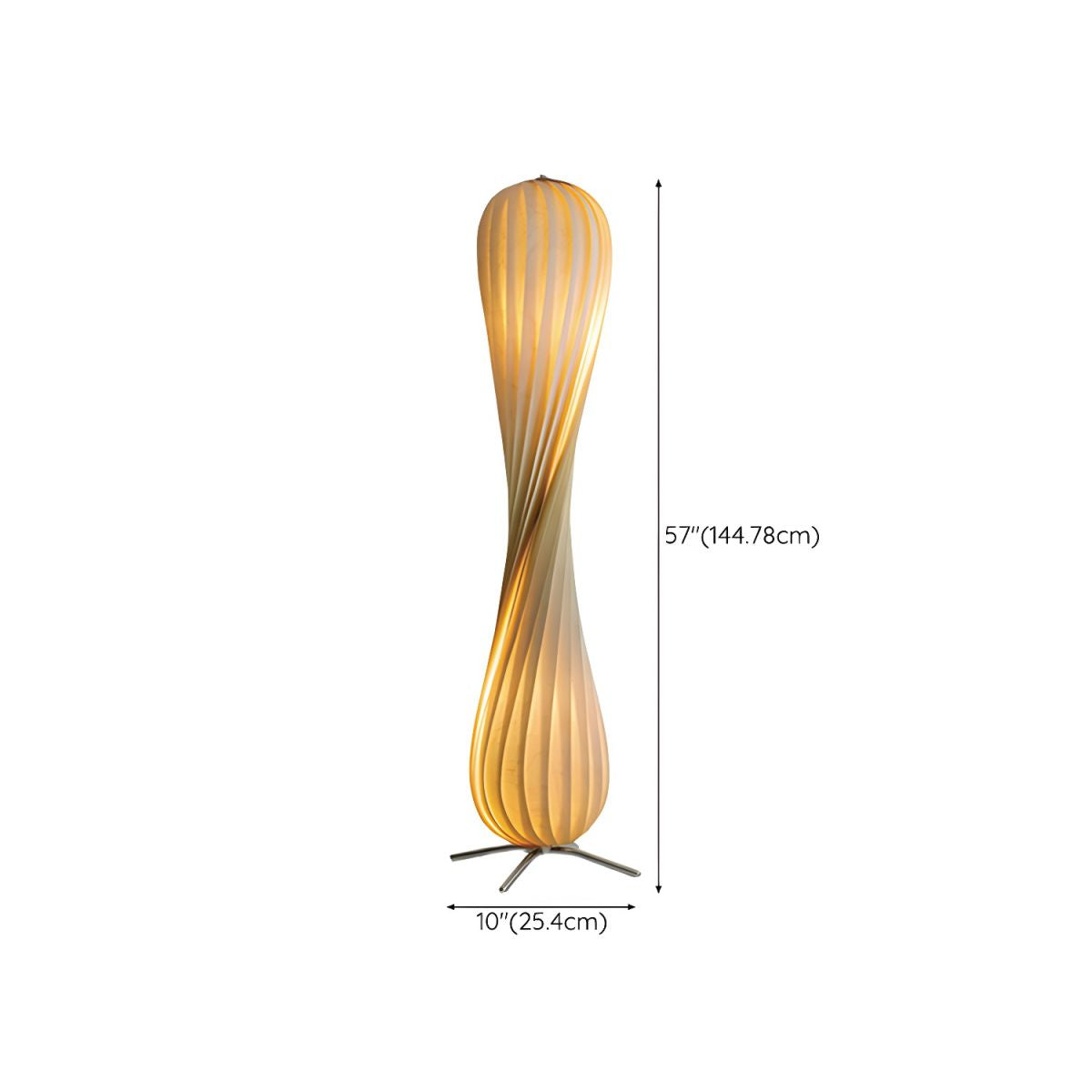 Modern Metal Floor Lamp With Wood Shade Linear Design | Cansora