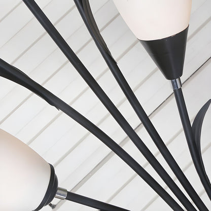 Modern Metal Floor Lamp with Acrylic Flower Shade | Noveska