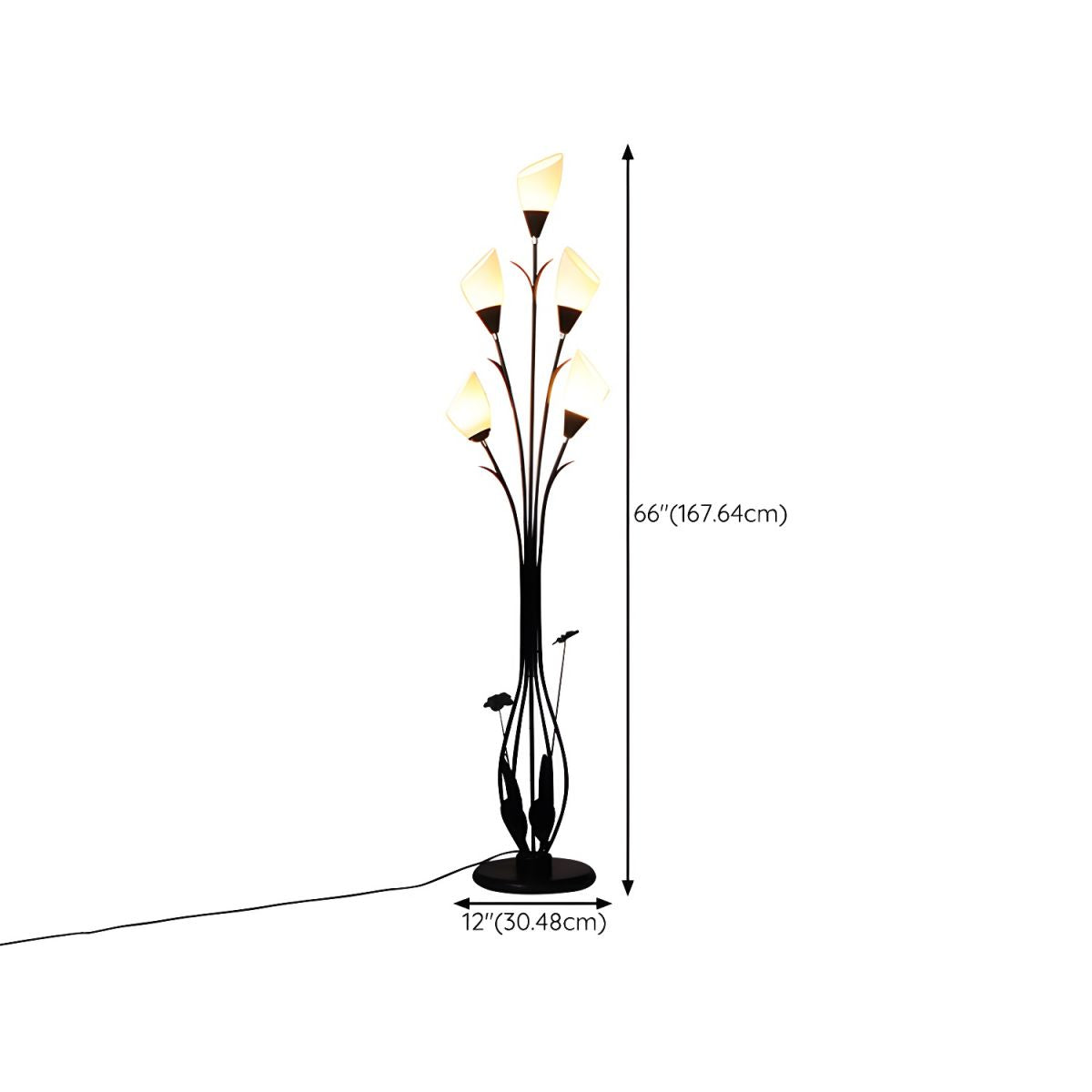 Modern Metal Floor Lamp with Acrylic Flower Shade | Noveska