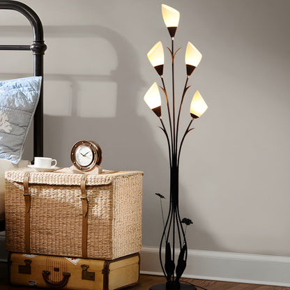 Modern Metal Floor Lamp with Acrylic Flower Shade | Noveska