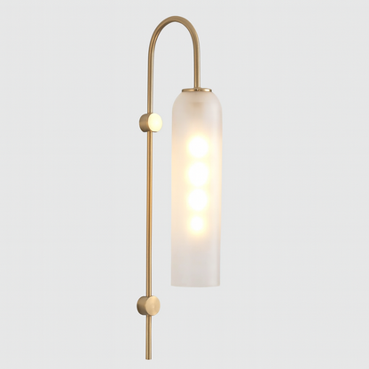 Modern Metal Gooseneck Wall Light with Glass Shade | Sconlux