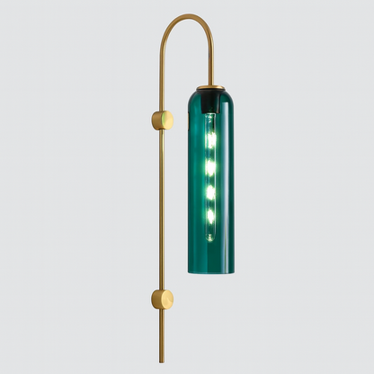 Modern Metal Gooseneck Wall Light with Glass Shade | Sconlux