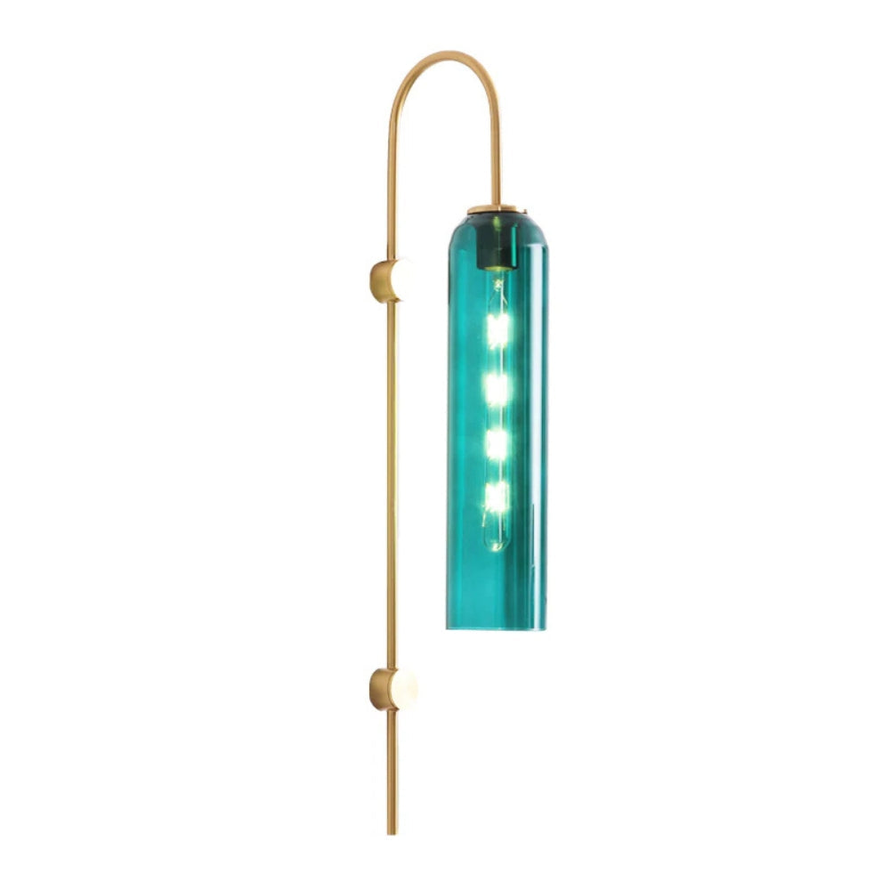 Modern Metal Gooseneck Wall Light with Glass Shade | Sconlux