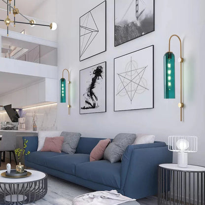 Modern Metal Gooseneck Wall Light with Glass Shade | Sconlux