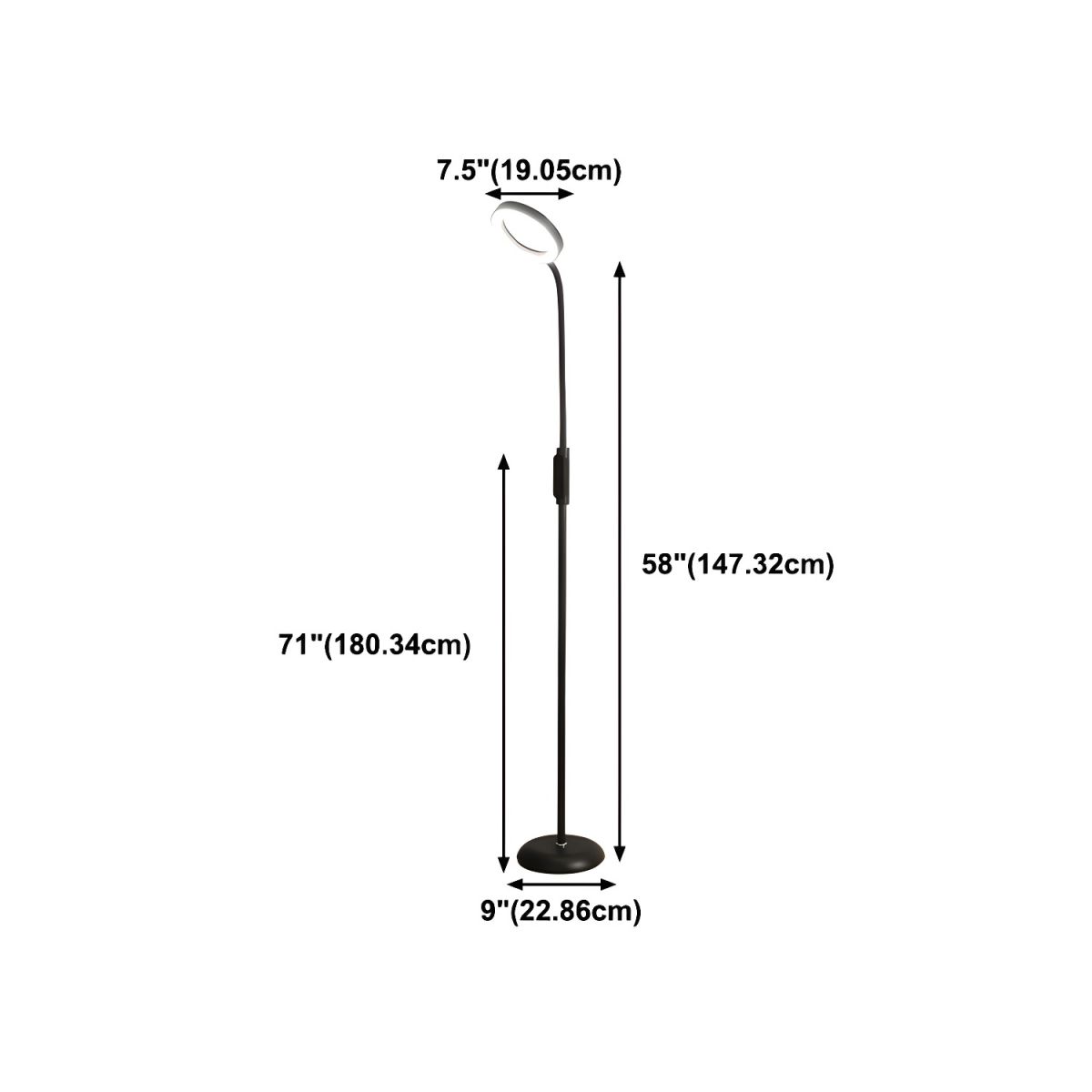 Modern Metal LED Floor Lamp with Adjustable Height | Norqel