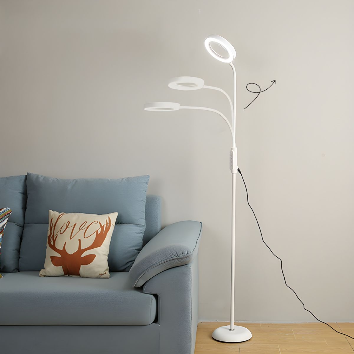 Modern Metal LED Floor Lamp with Adjustable Height | Norqel