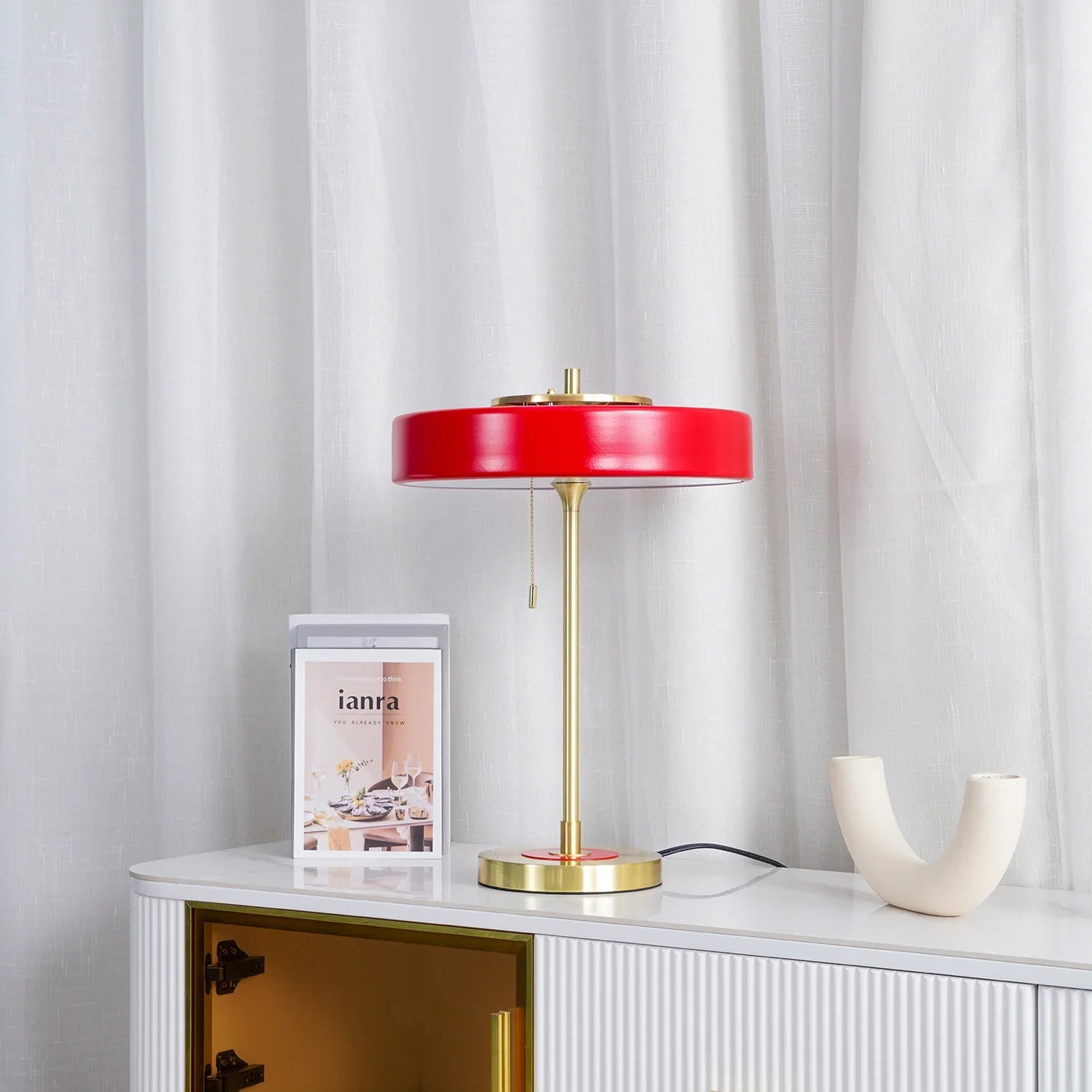 Modern Metal Shade Table Lamp with Acrylic Diffuser | Delore