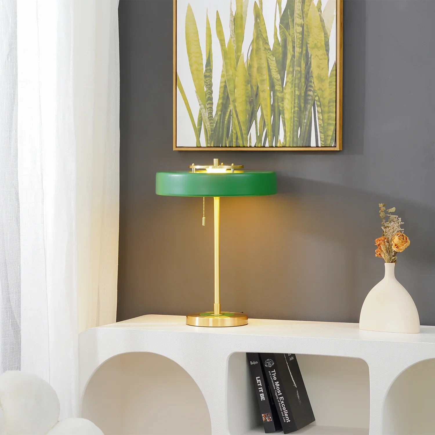 Modern Metal Shade Table Lamp with Acrylic Diffuser | Delore