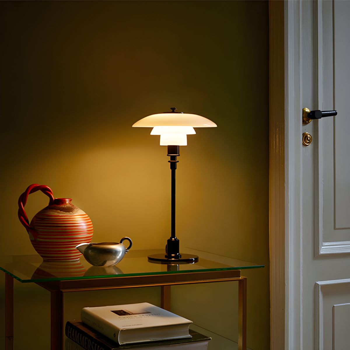Modern Metal Table Lamp with Glass Shade | Arlamp