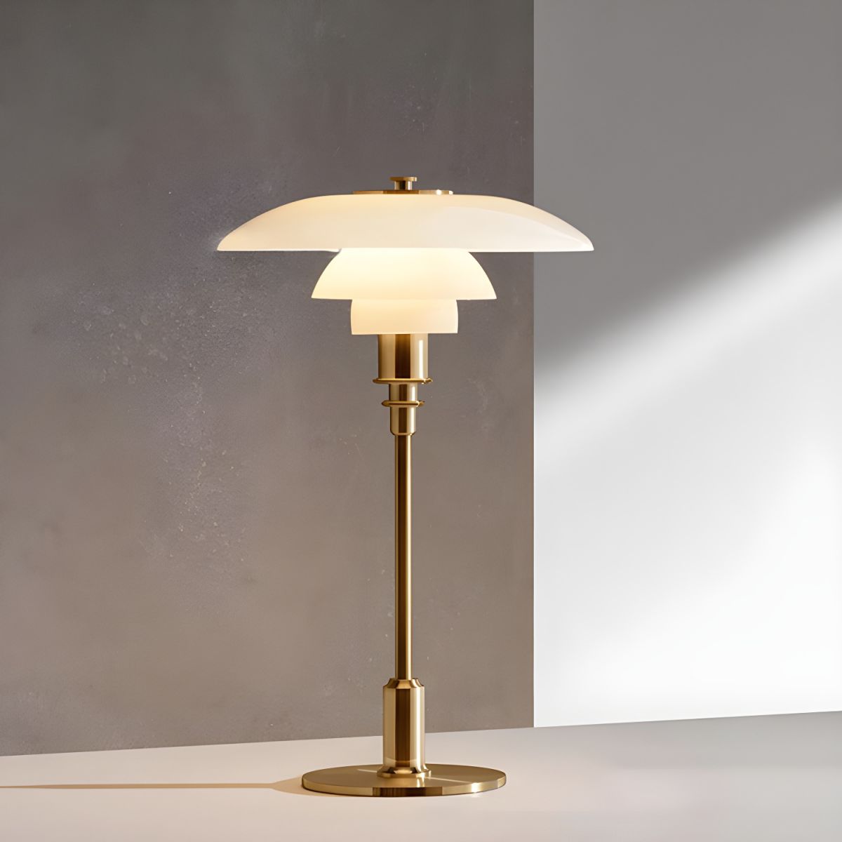 Modern Metal Table Lamp with Glass Shade | Arlamp