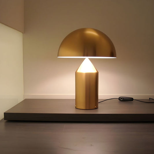 Modern Metal Table Lamp with Half Round Shade Gold | Lurevia
