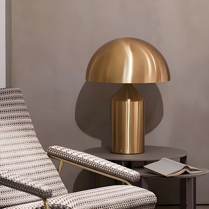 Modern Metal Table Lamp with Half Round Shade Gold | Lurevia