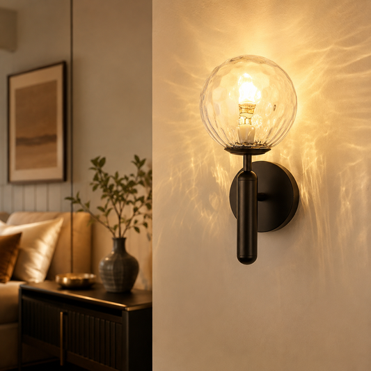 Modern Minimalist Glass Globe Wall Sconce Light | Glacia
