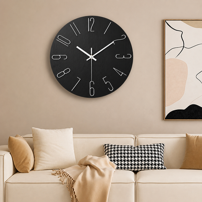 Modern Minimalist Wall Clock Silent Quartz Living Room | Quenova