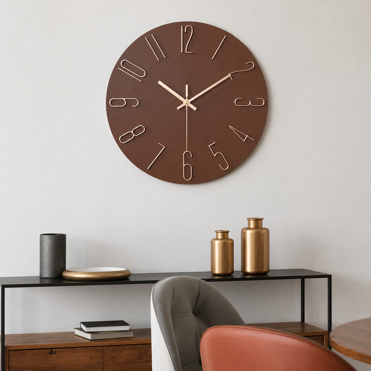 Modern Minimalist Wall Clock Silent Quartz Living Room | Quenova