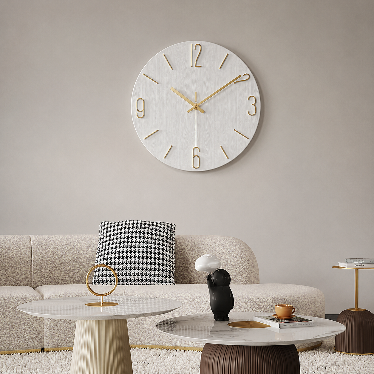 Modern Minimalist Wall Clock Silent Quartz Living Room | Quenova