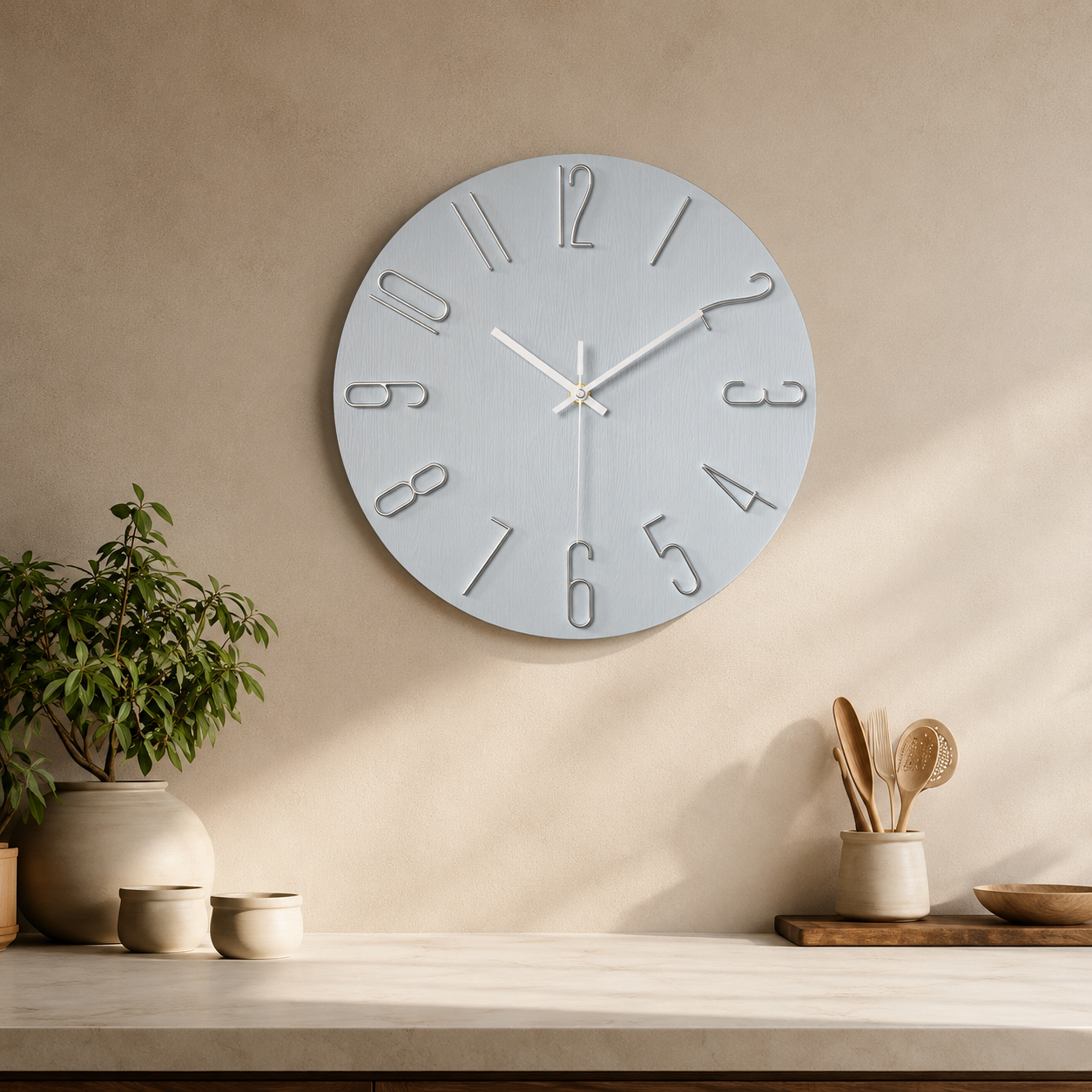 Modern Minimalist Wall Clock Silent Quartz Living Room | Quenova