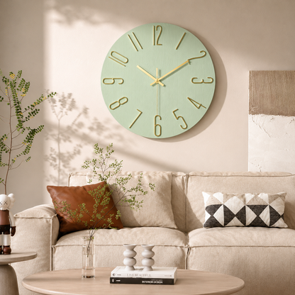 Modern Minimalist Wall Clock Silent Quartz Living Room | Quenova