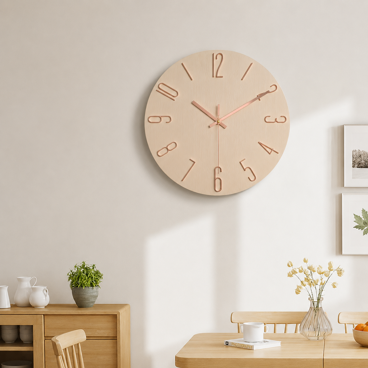 Modern Minimalist Wall Clock Silent Quartz Living Room | Quenova
