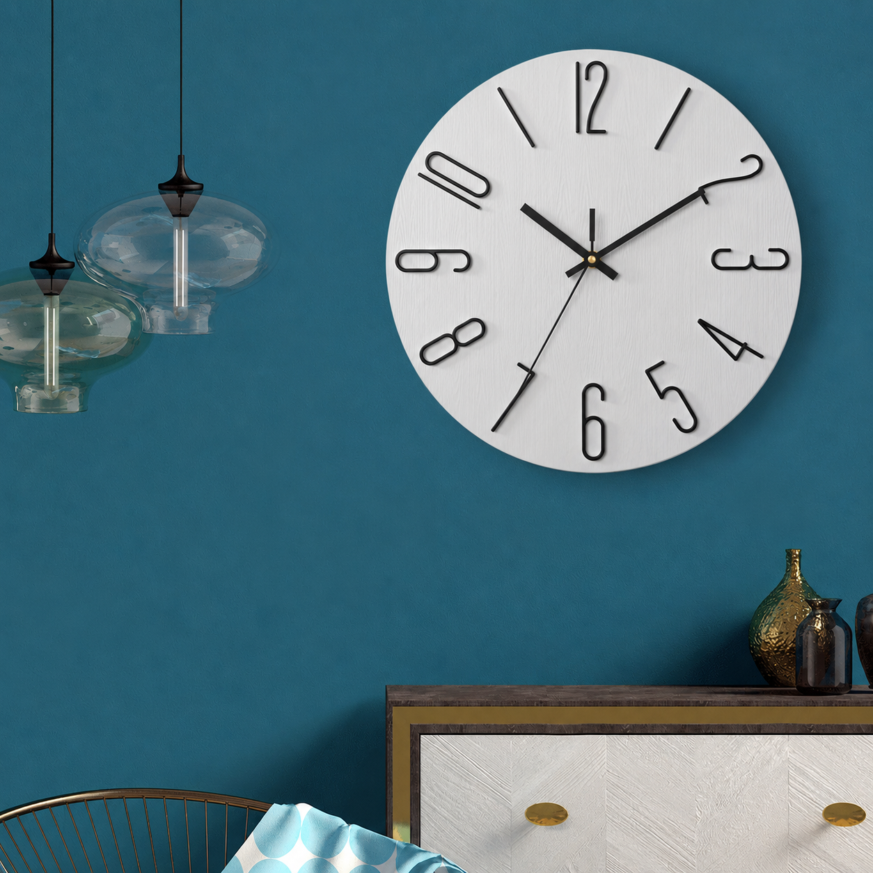 Modern Minimalist Wall Clock Silent Quartz Living Room | Quenova