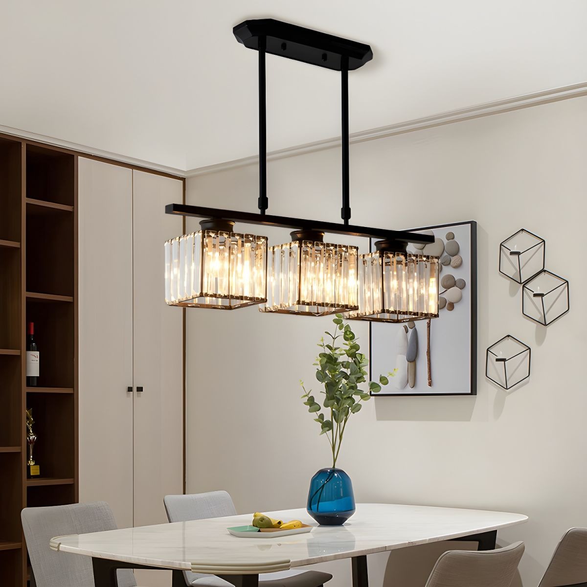 Modern Multi Head Glass Chandelier Dining Light | Velvaro