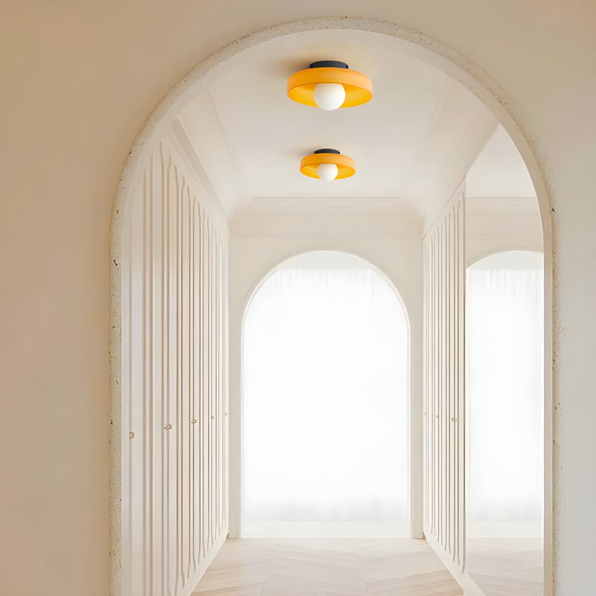 Modern Nordic Geometric Glass Ceiling Light Flush Mount | Lunvan