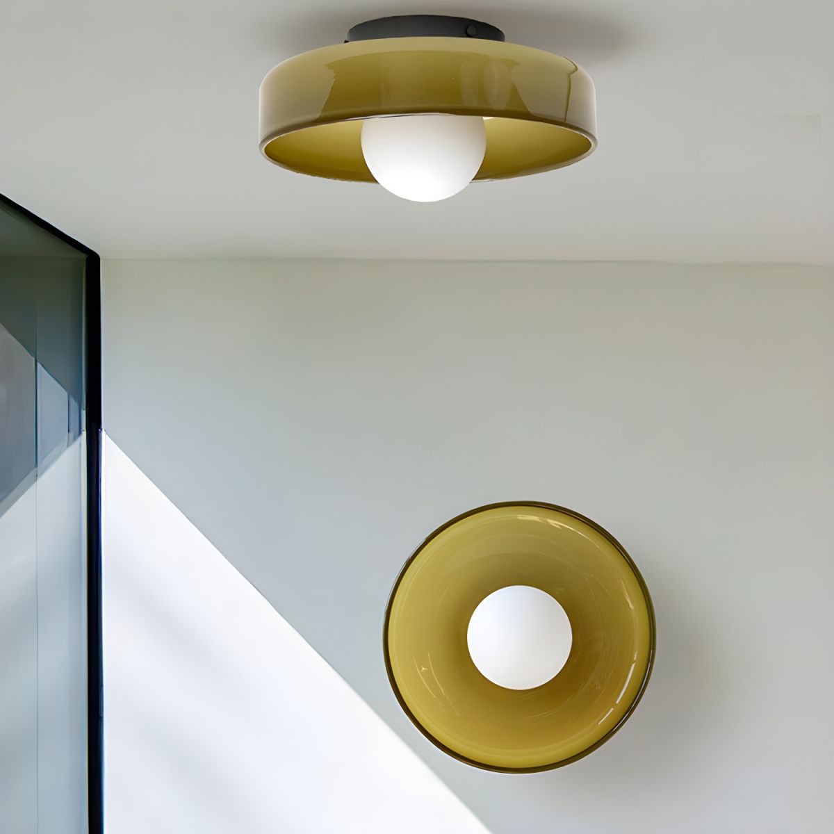 Modern Nordic Geometric Glass Ceiling Light Flush Mount | Lunvan