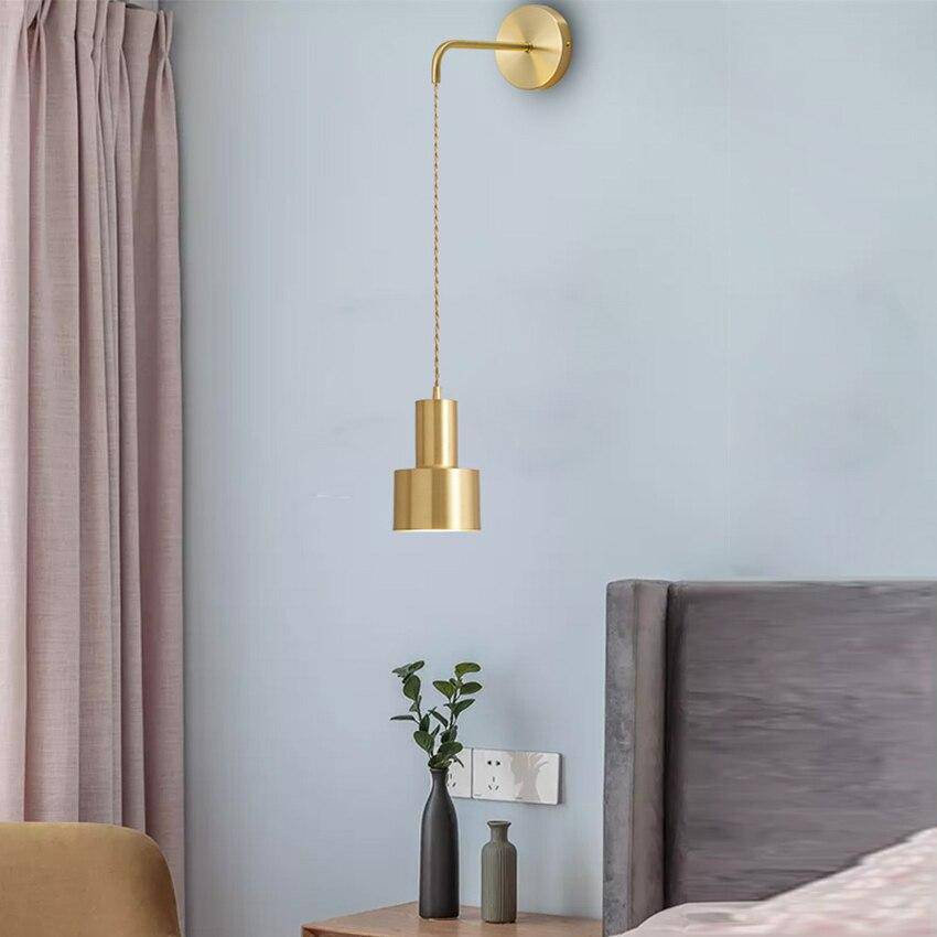 Modern Nordic Gold Metal Indoor Wall Sconce Light | Zarnova