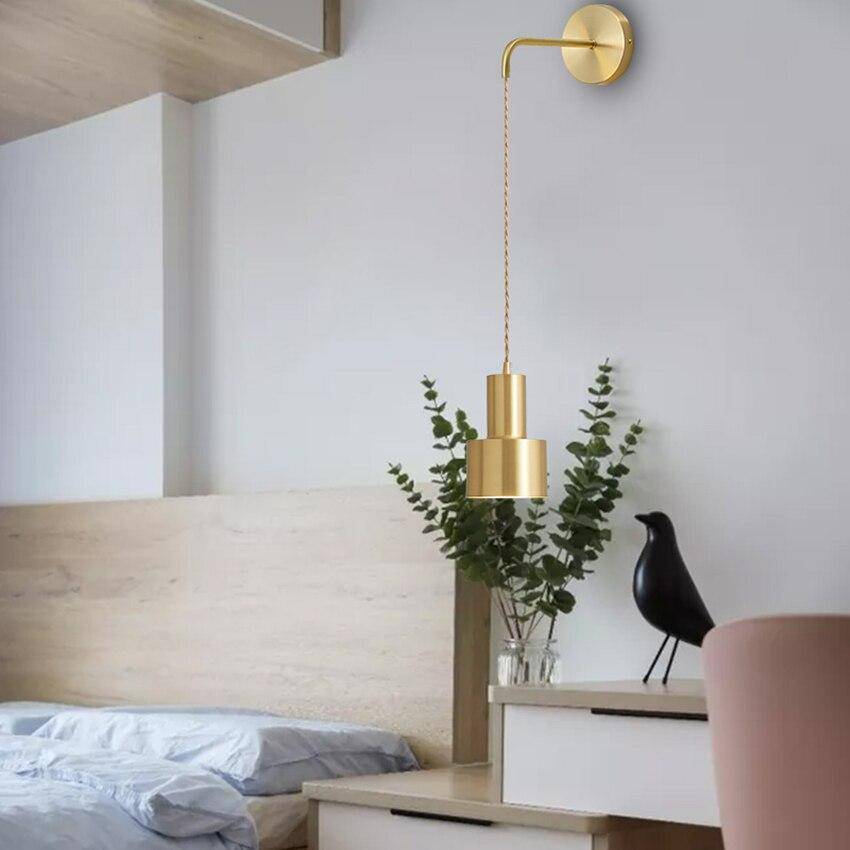 Modern Nordic Gold Metal Indoor Wall Sconce Light | Zarnova