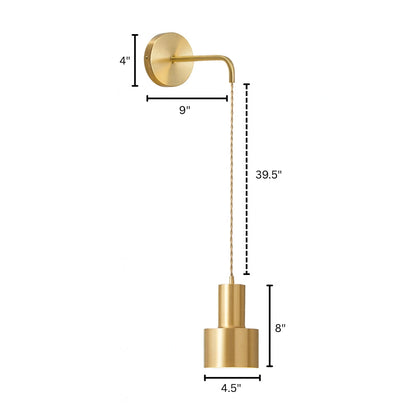 Modern Nordic Gold Metal Indoor Wall Sconce Light | Zarnova