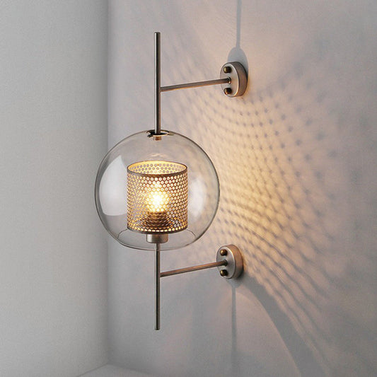Modern Nordic Metal Glass Industrial Wall Light | Pelvino