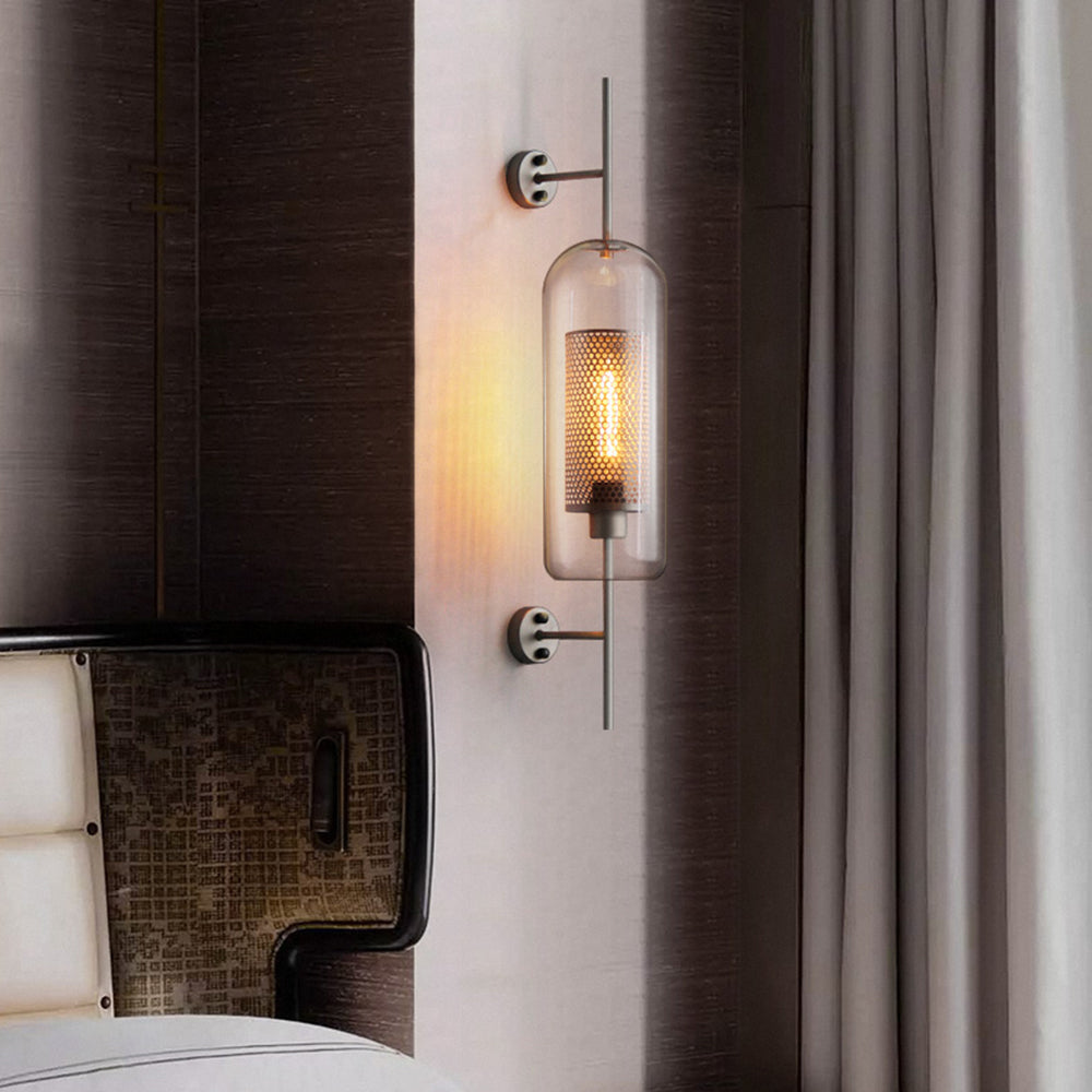 Modern Nordic Metal Glass Industrial Wall Light | Pelvino