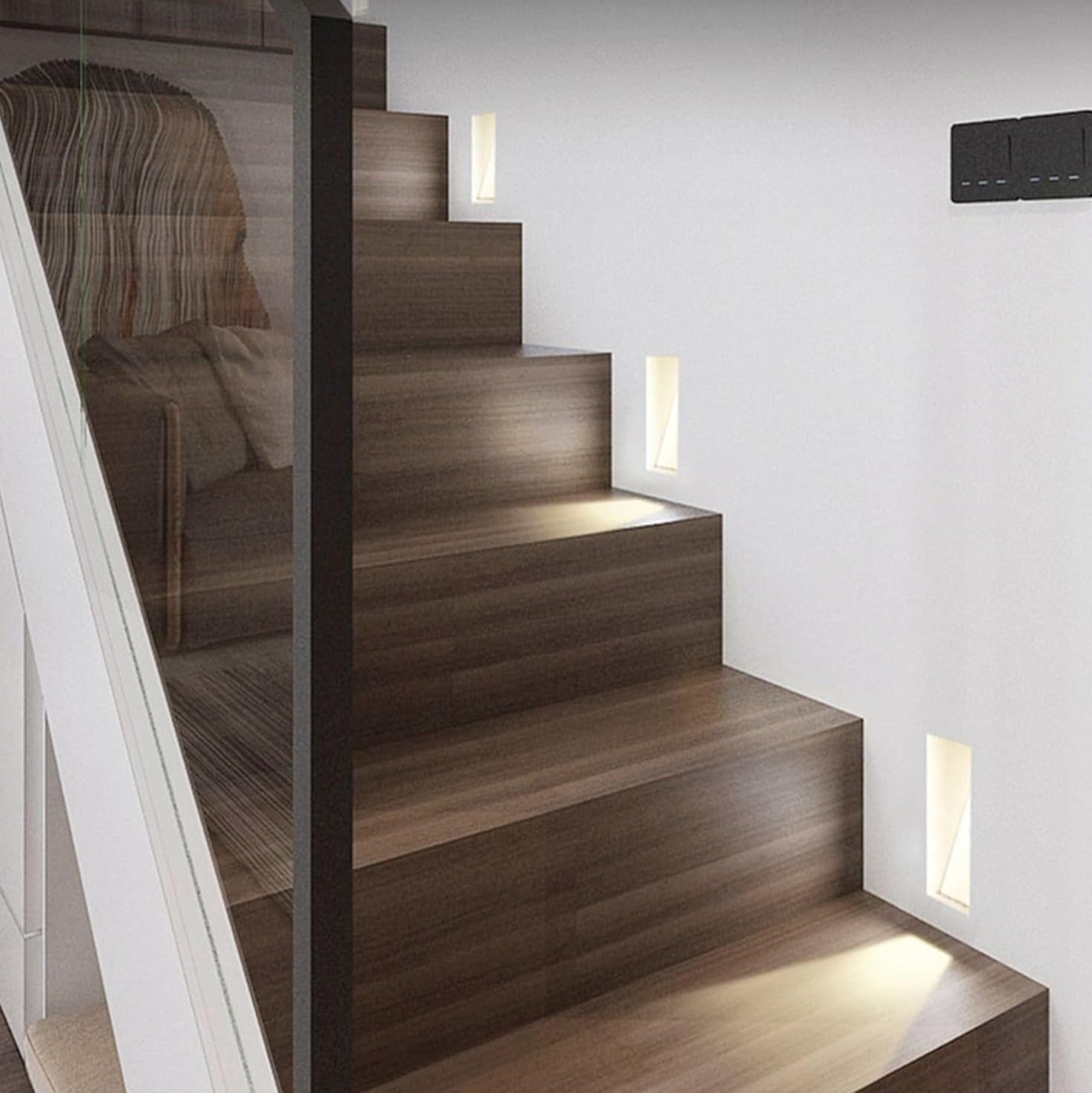 Modern Nordic Metal LED Sensor Recessed Wall Light | Sconva