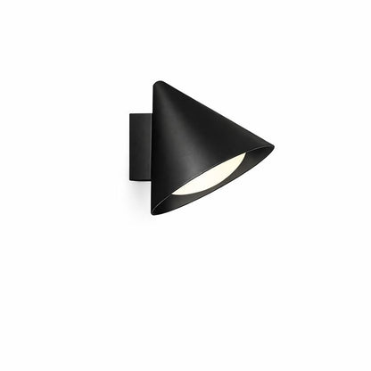Modern Outdoor Cone Metal Wall Light with Warm LED | Parnel
