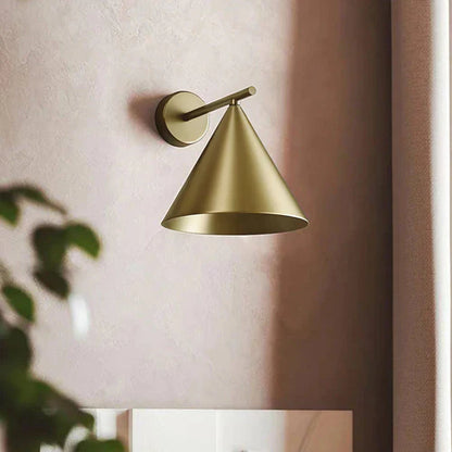 Modern Outdoor Cone Metal Wall Light with Warm LED | Parnel