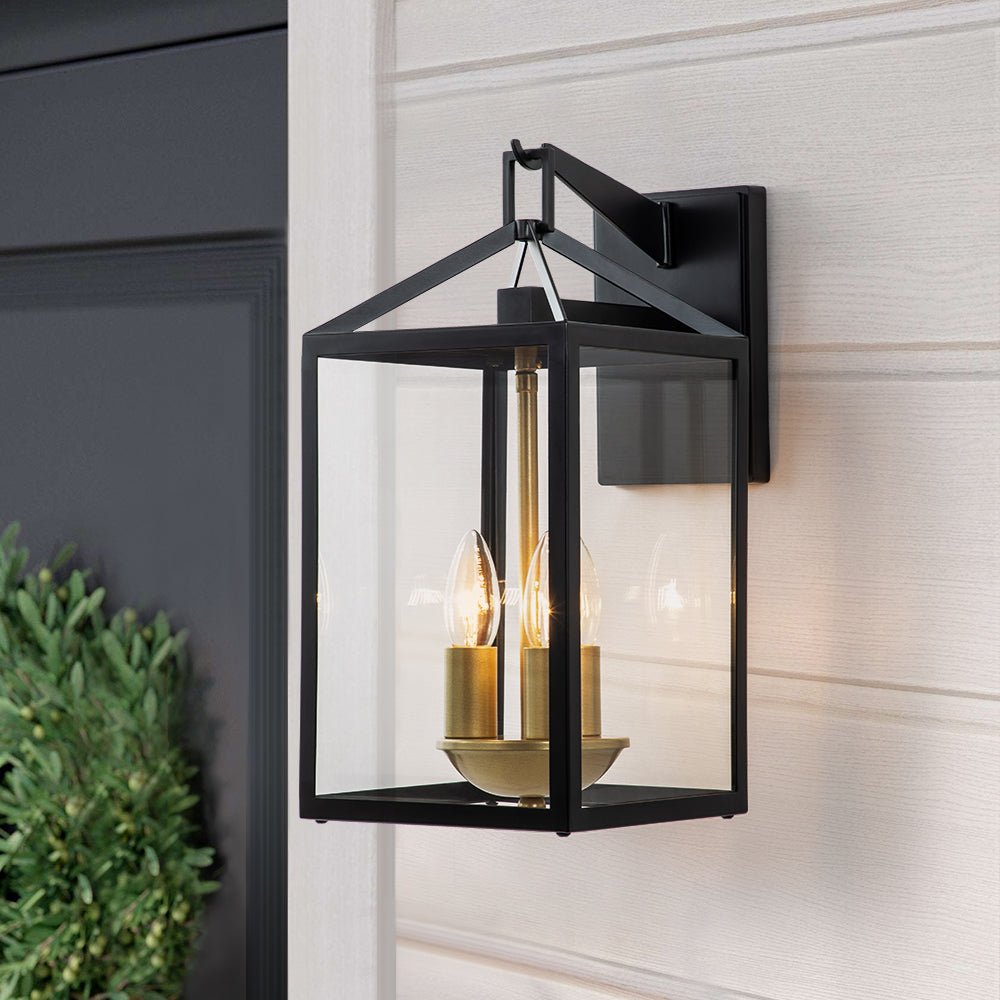 Modern Rectangle Lantern Outdoor Wall Sconce Light | Dravon