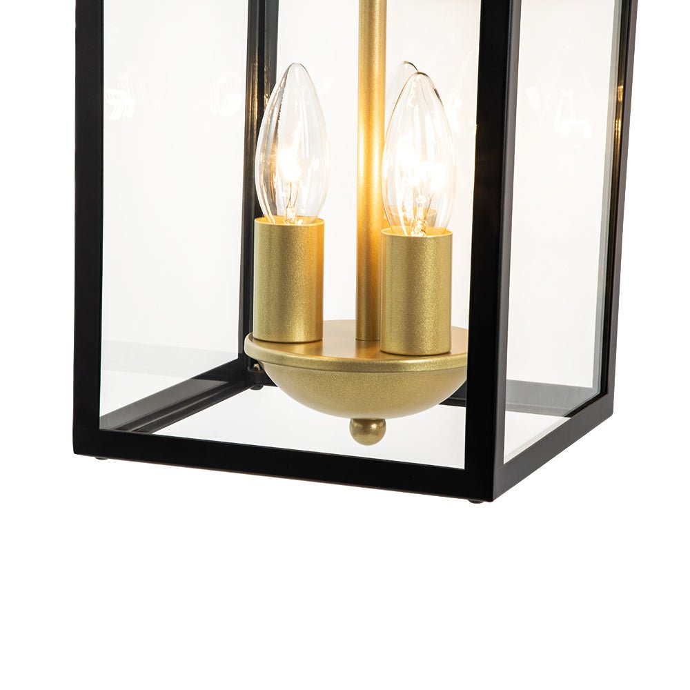 Modern Rectangle Lantern Outdoor Wall Sconce Light | Dravon