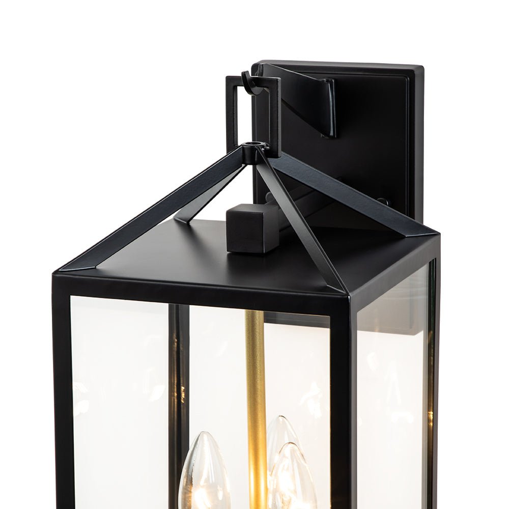 Modern Rectangle Lantern Outdoor Wall Sconce Light | Dravon