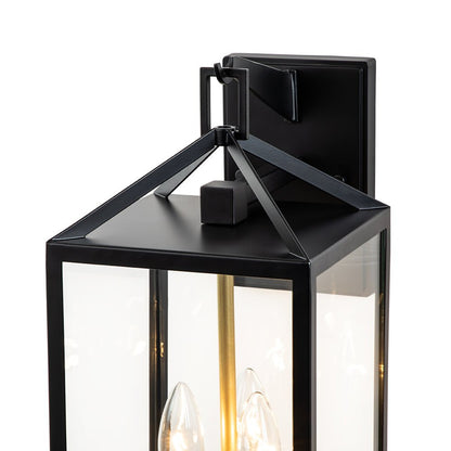 Modern Rectangle Lantern Outdoor Wall Sconce Light | Dravon