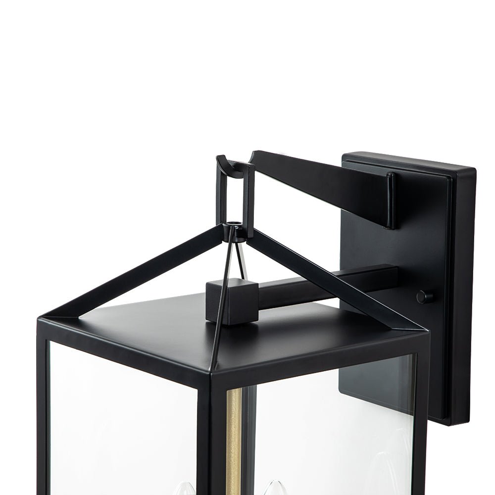 Modern Rectangle Lantern Outdoor Wall Sconce Light | Dravon