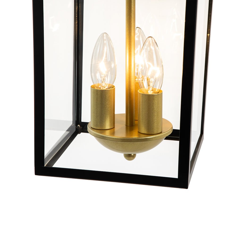 Modern Rectangle Lantern Outdoor Wall Sconce Light | Dravon